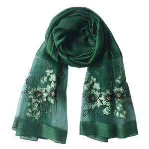 Écharpe en soie brodée de fleurs de style chinois, châle élégant en soie de haute qualité, cape Cheongsam, meilleur cadeau pour maman - Product Image 5