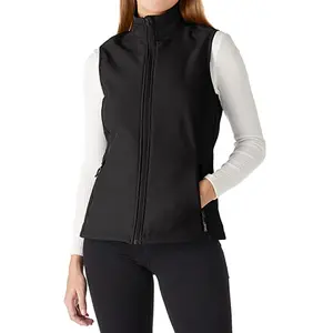 Outdoor Women's Lightweight Lined Zip Up Sleeveless Softshell Vest Windproof FleeceJacket For Running Hiking Golf Vest