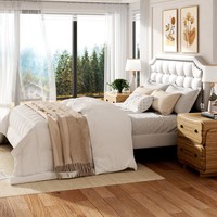 Lit Double Luxe Ajustable Style Royal en Velours, Design Moderne, Capacité de Charge 800 LBS, Haut de Gamme pour Hôtels, Chambre à Coucher OEM