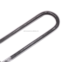Onde moyenne Tube unique Quartz Infra Tube Base en céramique Revêtement d'or Lampe chauffante halogène