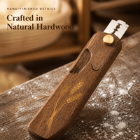 Couteau à grigner le pain Joho en bois dur, lame rétractable double tranchant en acier inoxydable pour pain au levain, vente en gros OEM ODM