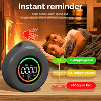 Détecteur de monoxyde de carbone MOES Mini, intelligent, pour la maison/les voyages, avec aspiration magnétique, 120 heures d'autonomie, rechargeable, certifié CE