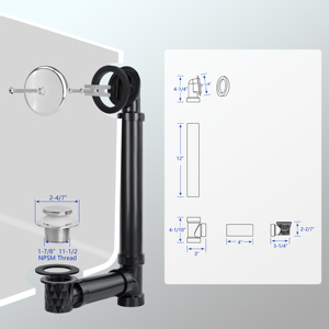 حوض استحمام بفتحة واحدة لحوض الاستحمام ، طقم غطاء لتصريف النفايات الفائق ، مناسب Sch. 40 أنبوب بولي كلوريد الفينيل ABS نفايات الحمام للحمام يوني الأخضر - Product Image 6