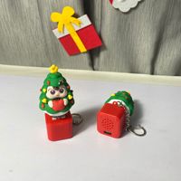 Porte-clés rechargeable personnalisé avec son d'anime, clavier, sapin de Noël, dessin animé mignon, en plastique, avec bouton de clavier anti-stress