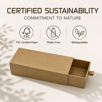 Boîtes d'emballage personnalisées en carton kraft rigide avec cordon de serrage pour lunettes de soleil, boîtes de rangement pour lunettes en carton brun