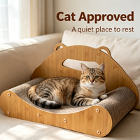 Lit grattoir incurvé pour chat en carton, surface de repos pour chats d'intérieur
