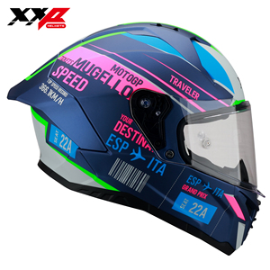 Casque de moto intégral NEUF avec grand spoiler, double visière, boucle à dégagement rapide, taille S-XXL, XXP VINDICATOR TRAVELER DOT ABS - Product Image 3