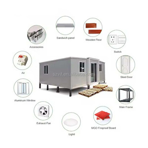 Maison conteneur moderne multifonctionnelle à 3 chambres, résistante aux ouragans, design pliable, jardin, salon, <span class=keywords><strong>atelier</strong></span> - Product Image 4