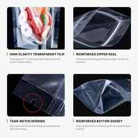 Sachet Doypack Transparent Dépoli avec Fermeture Zip, Qualité Alimentaire, Refermable, à Encoche de Déchirement, Impression Personnalisée pour Fruits Secs et Snacks