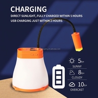 Lanterne solaire LED pour le camping, rechargeable par USB, portable, avec crochet pour le camping et la randonnée