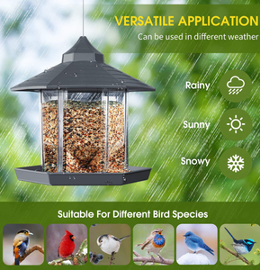 Outdoor Transparante Vogel Feeder Waterdichte Opknoping Acryl Ijzer Pc Materiaal Voor Kleine Dieren & Wilde Vogels Tuin Vogelhuisje - Product Image 3