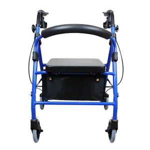 ใบรับรอง CE ที่ถอดออกได้ Mobility Aid พับแฟชั่นผู้ใหญ่ที่ขายดีที่สุด 3 ล้อ 4 ล้อ Walker Rollator พร้อมกระเป๋าช้อปปิ้ง