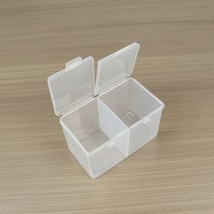 Transparent Plastic Storage Boxes 2 Compartment Rectangular Office Organizer For Cards Stationery Jewelry Beads Spare Parts - Product Image 2