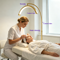 Product Manufacturer Custom Logo <strong>Half</strong> <strong>Moon</strong> <strong>Light</strong> Lamp for Lash Stepless Dimming Floor Lamp for Lash Nail Eyebrow Workstation