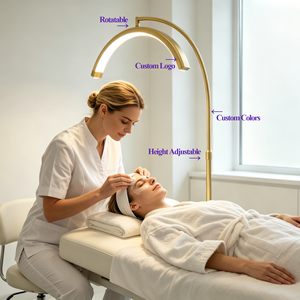 <span class=keywords><strong>Lampe</strong></span> demi-<span class=keywords><strong>lune</strong></span> <span class=keywords><strong>personnalisée</strong></span> avec logo du fabricant pour extension <span class=keywords><strong>de</strong></span> cils, <span class=keywords><strong>lampe</strong></span> sur pied à intensité variable pour poste <span class=keywords><strong>de</strong></span> travail cils, ongles et sourcils - Product Image 1