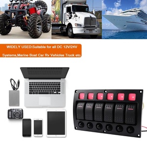 Light 6 Gang Switch Marine Boat Rocker Caravan Switch Panel para coche barco Rv Truck Bus Yacht - Product Image 5