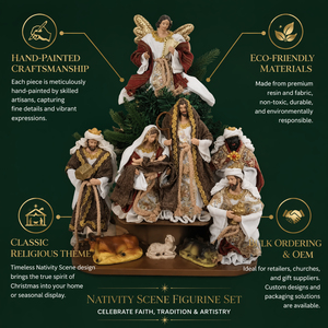 Ensemble de crèche classique en gros avec figurines d'anges et de <span class=keywords><strong>mages</strong></span>, scène de crèche religieuse de Noël pour la décoration de la maison et <span class=keywords><strong>les</strong></span> cadeaux de fêtes - Product Image 2