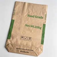 Sac tissé en PP laminé papier kraft 25 kg, fond carré, doublure PE, qualité alimentaire, anti-humidité pour poudre de lait et protéines de lactosérum