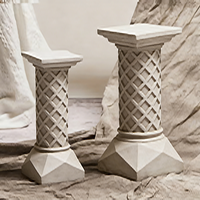 Socle en résine - Finition effet pierre, bases symétriques élégantes pour vases de jardin et présentoirs de sculptures d'extérieur