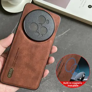 Magnético para Honor Magic 5 Lite Pro Ultimate 90 80 SE GT X50i Funda de cuero mate suave cámara completa funda protectora Fundas