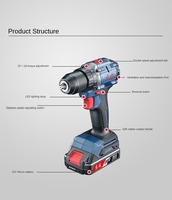 Perceuse électrique sans fil Dongcheng 20V DCJZ2060AM, visseuse électrique rechargeable, double vitesse, marche avant et arrière, Lithium