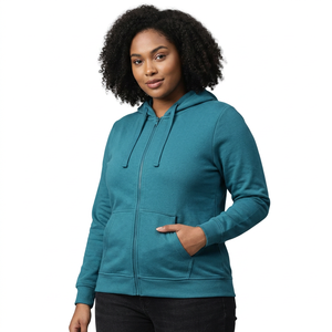 Sudadera con capucha para gimnasio para mujer, transpirable, para entrenamiento, OEM, ropa deportiva, fabricante de sudaderas deportivas para mujer, poliéster reciclado y algodón. - Product Image 4