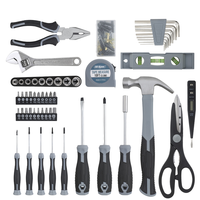 Kit d'Outils Ménager de Bricolage Complet de 54 Pièces avec Marteau, Ciseaux, Clé et Quincaillerie Assortie, Garantie 1 An pour Réparation Domicile