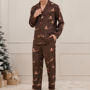 Nuovo <span class=keywords><strong>Pigiama</strong></span> Natalizio da <span class=keywords><strong>Uomo</strong></span>, Set di Abbigliamento da Notte con Stampa Festiva per Capodanno, Abbigliamento <span class=keywords><strong>Invernale</strong></span> a Maniche Lunghe in Bambù - Product Image 3