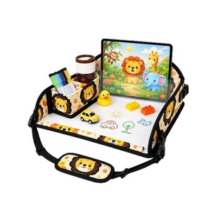 Plateau pour enfant pour voiture, 38x30x15,5 cm, pliable, en tissu Oxford, table de rangement pour siège arrière pour enfants avec porte-gobelet et trousse à crayons - Product Image 5