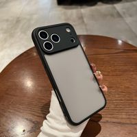 Étui de téléphone portable minimaliste en TPU+PC antichoc noir mat pour 17/16/15 Pro Max/Air