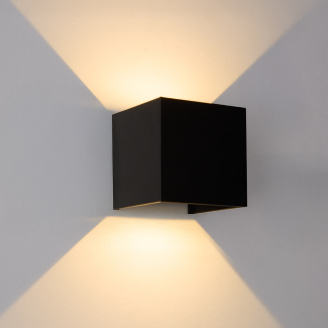 Modern Design up and Down Square Beam Angle Adjustable 7W 12W LED Wall Sconce Outdoor LED Wall Lamp