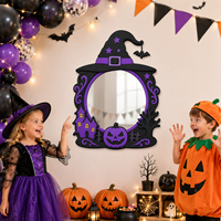 Jouet miroir citrouille sorcière en EVA imprimé, sans bavures, non toxique, incassable, lumineux, pour enfants, pour la décoration d'Halloween à la maison et en classe