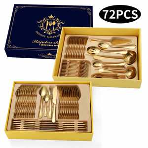 Offre Spéciale : Ensemble de Couverts 72 Pièces, Service de Table 84 Pièces en Acier Inoxydable avec Étui - Product Image 1