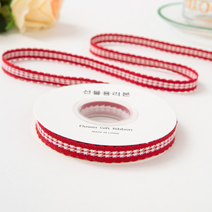 Custom Gekleurde Eco-Vriendelijke Geweven Geruit Lint Voor Bruiloft & Kerst Geschenkverpakking En Decoratie - Product Image 3