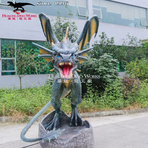 A grandezza naturale Animatronic Flying <span class=keywords><strong>Dragon</strong></span> Metal statua per la scuola centro commerciale Area pubblica asilo nido aeroporto o asilo - Product Image 6