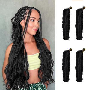 Extensiones de cabello trenzado rizado francés de etiqueta privada <span class=keywords><strong>trenzas</strong></span> de rizo en espiral de pelo de ganchillo de alta calidad para mujeres negras - Product Image 1