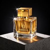 Flacon de parfum de luxe personnalisé 50ml 30ml 100ml, flacon de parfum en cristal transparent carré, flacon de parfum vide en verre avec bouchon doré