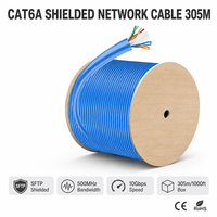 Cable de Red UTP Cat6a de Baja Latencia, 305m (1000 pies), 23AWG, Cobre Puro, Estructura Cruzada, Alta Velocidad para Cámara IP