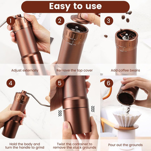 เครื่องบดกาแฟแบบกรวย 60 ระดับ ปรับได้ ถอดประกอบได้ ดีไซน์ใหม่ ตัวปรับด้านบนแบบถอดได้ ผลิตจากสแตนเลส CNC  ตัวเครื่องอะลูมิเนียม ใช้งานด้วยมือ เหมาะสำหรับรถยนต์และกิจกรรมกลางแจ้ง - Product Image 4