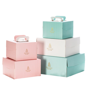Wholesale Sale Bulk White Bakery Boxes Disposable Wedding Pulp Cake Boxes 10x10x5 10*10*4 Inches Sea Life Theme with Window