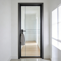 Porte-fenêtre en aluminium à cadre fin avec verre de sécurité laminé sur mesure, anti-éclatement, insonorisé et anti-UV pour chambre à coucher