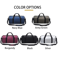 Sac de sport unisexe en PU et polyester, grande capacité, séparation sec/humide, multifonctionnel, avec fermeture éclair, sac de voyage à main avec lettres