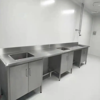 Banc de laboratoire en acier inoxydable 304 pour salle blanche, utilisation scolaire, 2 mètres de long, résistant à la corrosion, design moderne, poste de travail