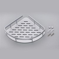 Étagère d'angle Salle de bain Support de douche Alliage d'aluminium Argent Moderne Gua Étagère de douche Coin Noir Acier inoxydable 30x7 Simple Niveau