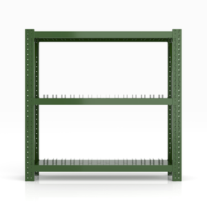 Étagère à plusieurs niveaux avec étagères en maille renforcée, robuste, réglable, protection contre la corrosion et la rouille, cadre en acier vert - Product Image 4