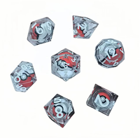 Ensemble de dés en résine de luxe personnalisé à 7 capsules, dés en résine scintillants DND, Dragon et Donjon, Cthulhu, jeux de société RPG américains