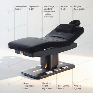 Lit <span class=keywords><strong>de</strong></span> beauté électrique moderne noir à 3 moteurs pour esthéticiennes, salon <span class=keywords><strong>de</strong></span> beauté, spa facial, lit <span class=keywords><strong>de</strong></span> thérapie pour cils, salon <span class=keywords><strong>de</strong></span> massage - Product Image 3