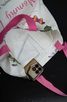 Bolsa de Compras Reutilizable de Lona con Diseño Floral y Opción de Tinte Personalizado para Tiendas Boutique y Marcas Sostenibles