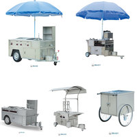 Chariot multifonctionnel à hot-dogs et à tarte avec 2 grandes roues pour restaurant Type de remorque