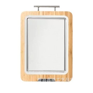 Bamboo Chopping Board Rectangle With Stainless Steel Handle For Kitchen Use Natural <b>Wood</b> Color D58 - Product Image 3